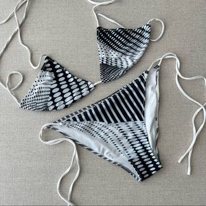 Blue White Geo Triangle Bikini